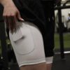 White inner liner of the unisex shorts